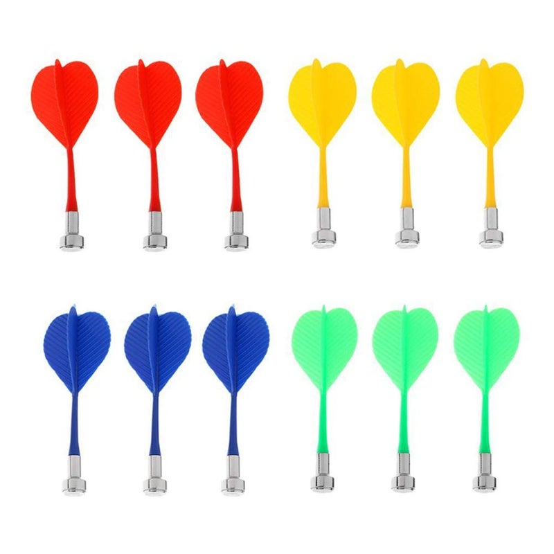 lasenersm 12 Pieces Magnetic Darts Safety Plastic Darts Replacement Dart for Adults Target Game(Red, Yellow, Blue, Green) - Image 1